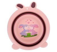 LIFKOME Foldable Wash Basin Cartoon Design Portable Wash Tub Material Easy to Clean Soft Smooth Surface for Hands Pink Folding Basin