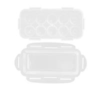 LIFKOME Food-grade Plastic Covered Egg Carrier Box with Lid Transparent Stackable Egg Organizer for Refrigerator Airtight Household Storage Case with Compartments to Protect and Preserve