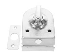 LIFKOME Frameless Sliding Glass Door Floor Bolt Lock Stainless Steel Clamp-on No-Drill Ground Latch Lock with Rotary Knob for Shopfront and Cabinet Security