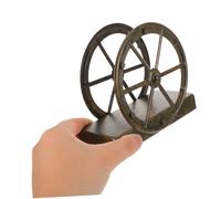 LIFKOME Freestanding Vintage Metal Napkin Holder with Industrial Wheel Accent Heavy Duty Iron Farmhouse Towel Dispenser for Kitchen Tables Dining Counters Outdoor Picnic Use Rustic Retro