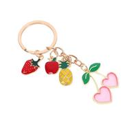 LIFKOME Fruit Keychain Strawberry Keychain Banana Keychain Enamel Keychain Cute Fruits Key Bag Charms Keychain Backpack Cute Purse Charms Keychain Charms Pineapple Keychain Zinc Alloy