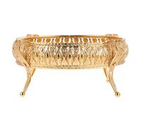 LIFKOME Fruit Storage Tray Snack Serving Tray 15.7x9.8x1.2inch Gilded Iron Delicate European Style Elegant Metal Fruit Dish for Restaurant and Conference Serving Sweets and Salad