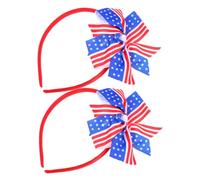 LIFKOME Girls Hair Clips American Flag Hair Band Bowknot Toddler Hairband Soft Fabric Independence Day Celebration