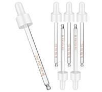 LIFKOME Glass Dropping Pipette for Effortless Liquid Transfer with White Bulb 6pcs and User-friendly Operation, Sturdy Glass Material Suitable for Laboratory Experimentation and Formula