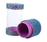 LIFKOME Glitter Makeup Brush Holder Organizer Two-cup Storage Case for Cosmetics Compact Design for Vanity and Travel Holds up to Brushes for Makeup