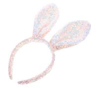 LIFKOME Glitter Sequin Bunny Ears Headband Easter Cosplay Hair Accessory for Women Party Birthday Costume Prop