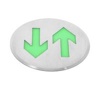 LIFKOME Glow Dark Stainless Steel Arrow Safety Sign Self-illuminating Two-way Emergency Exit Floor Marker Fire Emergency Indicator for Indoor and Outdoor Use