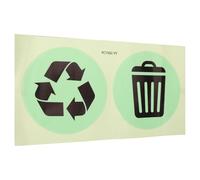 LIFKOME Glow the Dark Kitchen Bin Garbage Can Sticker with Reliable PVC Material, Self-Adhesive Trash Can Recycle Stickers for Office and Outdoor Use, Visible a Distance, 1 Sheet