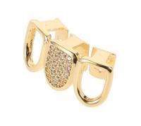 LIFKOME Gold Color Tooth Gem Grill Hip Hop Style Teeth Decor for Men Women Removable with Unique Hollow Design Party Accessory for Stylish Young Adults