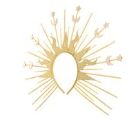 LIFKOME Golden Star Crown Headpiece Moon Headband Versatile Gothic Headdress for Women for Halloween Costume Parties and Themed Events Mystical Charm Accessory