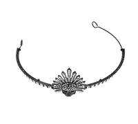 LIFKOME Goth Skull Crown Tiara Lightweight Metal Rhinestone Headpiece for Women Comfortable Gothic Hair Accessory Halloween Party Prom Queen Festival Jewelry