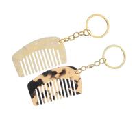 LIFKOME Hair Detangler Wide Tooth Comb Keychain Mini Small Pocket Comb with Trendy Pattern Acetate Board For-the-go Styling Random Color