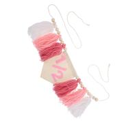 LIFKOME Half Birthday Highchair Banner for Girl Pink Yarn Tassel Garland with Wood Beads Month Photo Booth Backdrop Party Decoration for Half Year Celebration