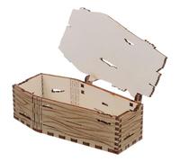 LIFKOME Halloween Coffin Candy Box Small Wooden Rustic Spooky Treat Holder for Wrapped Sweets and Favors Vampire-themed Keepsake Tray for Party Decor and Unique Gift Packaging