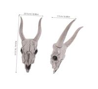LIFKOME Halloween Goat Skull Wall Sculpture Intricate Plastic Sheep Skull Hanging Statue Easy Install Creepy Gothic Wall Decor for Indoor Horror-themed Rooms and Parties