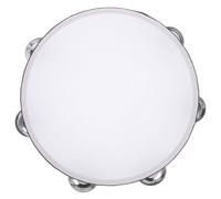 LIFKOME Handheld Tambourine with Double Row Metal Jingles Lightweight Wooden Frame Percussion Instrument for Rhythm Practice Classroom Music Learning and Group Play