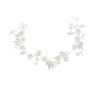 LIFKOME Handmade Alloy Bridal Hair Vine with Pearl Flower and Leaf Decor Flexible Wedding Headpiece for Women and Elegant Hairband for Bride Hairstyle and Party Looks