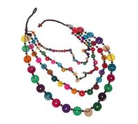 LIFKOME Handmade Elegant Coconut Shell Beaded Necklace for Men and Women Retro Style Woven Beach Party Jewelry with Natural Coconut Shell Beads Comfortable and Unique Fashion Accessory