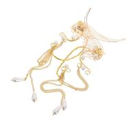LIFKOME Handmade Gold Tone Elven Ear Cuff Earrings with Long Tassel Pendants Non-piercing Wraps for Women Elegant Fairy Costume Jewelry for Weddings Cosplay and Themed Parties