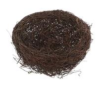LIFKOME Handmade Look Realistic Nest with Rattan Bird for Small Birds | Encourages Foot and Beak Exercise, Simple Natural Style, Coffee Colour, Wedding Decoration and Tree Use