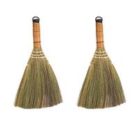 LIFKOME Handmade Small Brooms Set 2-Pack Desktop Cleaning Brooms Lightweight Natural Bristle Household Cleaning Tools for Home Office Kitchen