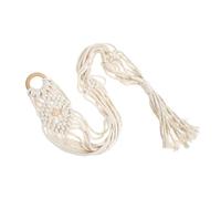 LIFKOME Handwoven Macrame Cotton Ukulele Hanger 125cm White Wall Mount Instrument Holder for Ukulele and Guitar Storage, Decorative Musical Instrument Organizer