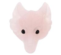 LIFKOME Healing Wolf Crystal Pendant Wolf Head Jewelry Finding Hand Carved Charm for Diy Projects