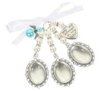 LIFKOME Heart-shaped Photo Frame Pendant Charm for Wedding Bouquet DIY Jewelry Pearl Love Keepsake with You Will Always My Heart Engraving for Bridal Memory and Custom Accessories