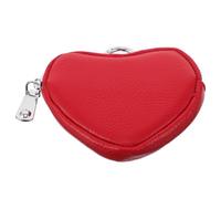LIFKOME Heart Shaped Small Wallet for Women Compact Coin Purse with Keychain Hanging Accessory Stylish Red Mini Pouch for Travel Shopping Dating