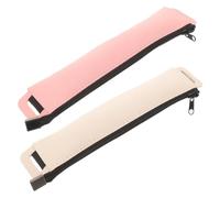 LIFKOME High-end Custom Leather Pen Pouch for Office Workers 2pcs | Khaki and Pink, Elastic Buckle Closure, Protective Storage for Handbag Use