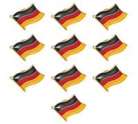 LIFKOME Iron German Flag Brooch Pins 10 Pcs with Butterfly Clasp for Clothing, Cardigans, and Jackets Patriotic Badge Accessories