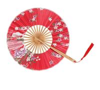 LIFKOME Japanese Style Foldable round Fan Made of Fabrics with Bamboo Frame, Easy to Carry for Summer Photography Or Decorative Use