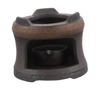 LIFKOME Japanese Style Hollow Ceramic Teapot Warmer with Candle Heating Artisan Pottery Stove Base for Tea Soup and Scent Portable Heat-resistant Tea Lamp Stand for Outdoor Gatherings and