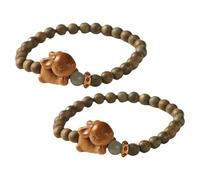 LIFKOME Kawaii Rabbit Stretch Bracelet Sandalwood Beaded Bracelet for Couples Friends Minimalist Playful Fashion Accessory with Soothing Fragrance for Casual Outings Boutique Presents