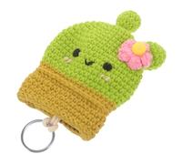 LIFKOME Key Holder Pouch Cartoon Car Key Bag Knitted Cactus Design Small Case for Car Portable Protection Sleeve for Women Men Daily Use