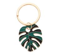 LIFKOME Keychain Pendant Charm Enamel Alloy Hollow Monstera Leaf Green Palm Leaf Bag Charm Key Holder for Hawaiian Luau Party Favors Decor