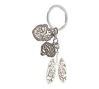 LIFKOME Keychains for Women Men Creative Medical Decor Keyring Heart Brain Lung Leaf Pendant for Bag Decor