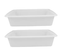 LIFKOME Laboratory tray 2pcs plastic medium deep white rectangular trays for chemical experiments and experimental supplies organization
