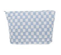 LIFKOME Large Portable Cosmetic Pouch with Checkered Design Multi-Functional Makeup Bag for Travel and Daily Use Washable Storage Organizer for Cosmetics Stationery and Essentials Suitable