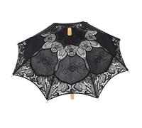 LIFKOME Large White Cotton Lace Umbrella Photography Prop Bridal Parasol Wedding Decoration Flower Edge Parasol for Dance and Tea Party