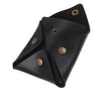 LIFKOME Leather Coin Storage Bag Stylish Mini Coin Purse Small Items Durable Portable Change Pouch Matte Black for Daily Use