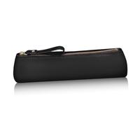 LIFKOME Leather Pencil Case Small Zipper Pouch for Pens and Markers Multi-Functional Travel Pencil Holder Bag with Comfortable Touch Stylish Black Handcrafted Stationery Organizer for