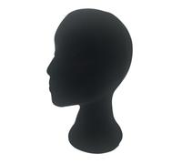 LIFKOME Lifelike Bald Head Model Female Mannequin with Flocking Surface for Cosmetology Practice Wig Making Hair Salon Display and Makeup Training Black Head Mold