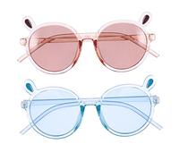 LIFKOME Light Blocking Kids Sunglasses Bear Ear Round Frame Es Comfortable and Stylish for Travel