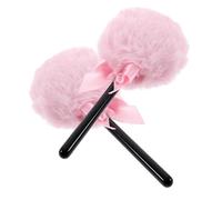 LIFKOME Lollipop Shape Powder Puff 2pcs Pink Plush Makeup Puff for Women Soft Loose and Pressed Powder Application with Cotton Handle for Face and Body