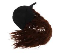 LIFKOME Long Curly Hair Wig Baseball Cap for Women Soft Synthetic Brown Wavy Hair Hat Attached Social Media Inspired Design for Parties Cosplay and Daily Wear
