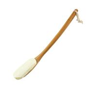 LIFKOME Long Handle Bamboo Loofah Bathing Brush for Shower Exfoliating and Deep Cleansing Curved Handle Design for Reach Areas Thick Material with Hanging Suitable for All Seasons and