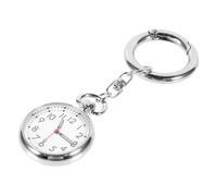 LIFKOME Luminous Nurse Pocket Watch with Keychain Design, Sturdy Stainless Steel and Glass Material, Suitable for Work Clothes and Holiday, Glow in The Dark Pointer, Practical Hanging