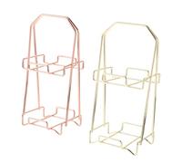 LIFKOME Makeup Puff Holders and Makeup Sponge Containers 2pcs Two-layer Gold Tone Storage Rack for Cosmetic Sponge Powder Puff Display Suitable for Organization at Home or Salon