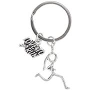 LIFKOME Marathon Running Keychain Alloy Key Ring Pendant Key Holder for Backpack Handbag Purse Bag Charm Gifts for Runners Women Chain